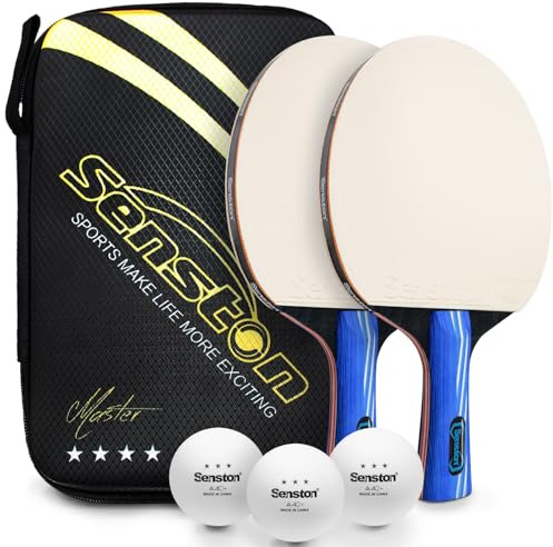 Senston Table Tennis Bats, Table Tennis sets Indoor/Outdoor Table Tennis Racket with Balls, Ping Pong Bat with Carry Bag