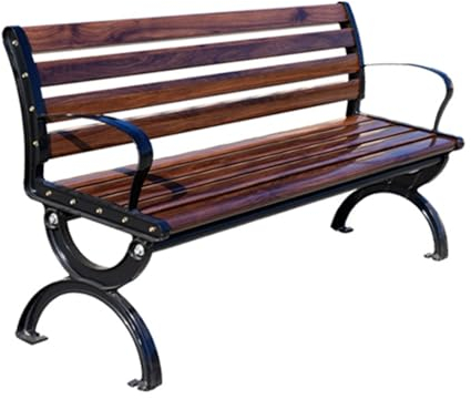 Gartenbank Bank, Outdoor Möbel Sitzbank-Holzbank Sitzauflagen, Wetterfest Veranda Pfadstuhl für 2 Personen außerhalb der Bänke für Garten, Deck, Rasen, Poolside ( Color : With backrest , Size : 150cm/