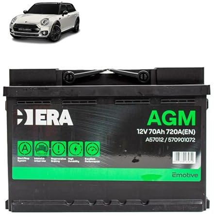 Batteria 70Ah A.G.M. per Mini Clubman F54 One Cooper CooperS benzina 2014+