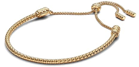 Pandora Moments Schiebeverschluss-Nietenarmband aus Sterling Silver with metalllegierung, Kompatibel mit Pandora Moments Charms, Size: 28 cm, 563090C00-2, 28 cm, Sterling Silver, No Gemstone