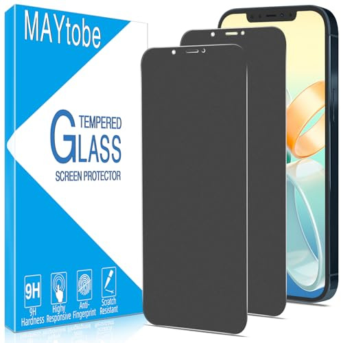 MAYtobe 2 Stück Matt Sichtschutz Schutzfolie für iPhone 12 Pro Max, Volle Abdeckung, Anti Spy, Matte, 9H Härte Schutzglas, Anti-Kratzen