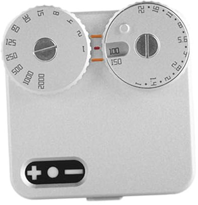 Ronyme Kamera-Belichtungsmesser, Echtzeit-Messwerkzeug, tragbares Reise-Profi, Zwei Zifferblätter, Kaltschuhhalterung, einstellbares Kamera-Photometer, Silber
