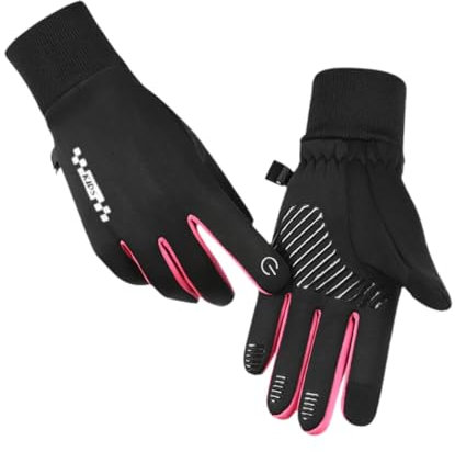 APLVFFZH Gants d'hiver pour Enfants, Mitaines tactiles pour écran, Gants de Moto et de Cyclisme, Rose, M
