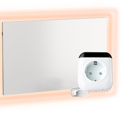 UMBRELLA® Pannello Riscaldante a Infrarossi con Termostato [TELECOMANDO + CONTROLLO WIFI] – Radiatore a Infrarossi – Pannello Riscaldante con Tecnologia Carbon Crystal – (Modello TH70 WIFI - 900W)