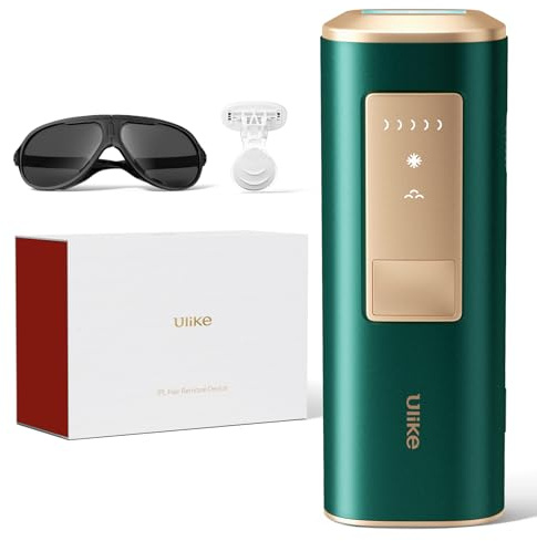 Ulike Air 2 IPL Geräte Haarentfernung für Damen und Herren mit Eiskühltechnik, nahezu schmerzfreie Ergebnisse, Sichere Alternative zur Laser Haarenentfernung, für Körper und Gesicht (Dunkelgrün)