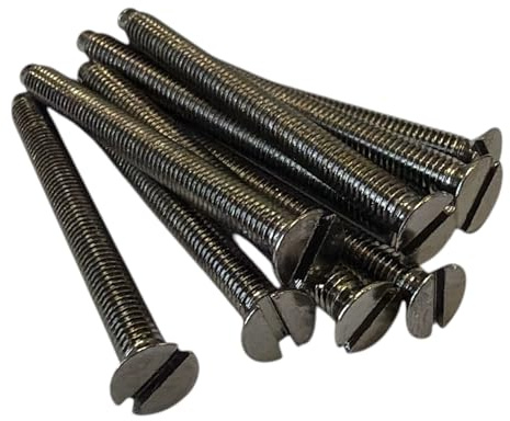 M3.5 x 40mm Black Nickel Electrical Machine Screws - Pack of 10 | Suitable for Light Switch & Plug Socket Faceplates