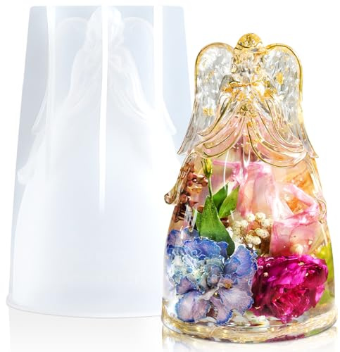 LET'S RESIN Engelsfiguren, Harz-Epoxid-Formen, große Engel-Silikonformen für konservierte Blumen, Geburtstagsgeschenke für Frauen