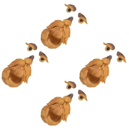 Kisangel 4 Sätze Vogelhäuschen mit Baumgesicht Ornament alt Gartenrasenverzierung Wasser im Freien lustige gartendeko Baumgesicht Dekoration Gartenskulpturen Baum Gesicht Outdoor- Harz