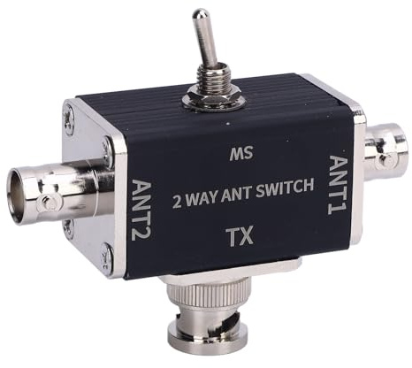 2 Positionskoaxialschalter, 2-Wege-Koaxialschalter mit CB-Schinken Antennen mit BNC-Anschluss, für 1-30 MHz Schinken CB HF VHF UHF-Radio, Gold Plattiert