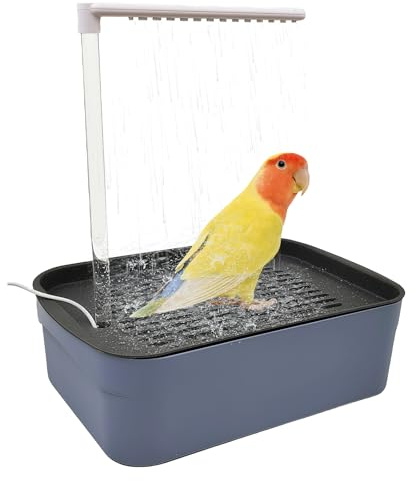 LEKEFETO Doccia per pappagalli, Bagno per uccelli, Doccia per pappagalli, Vasca per pappagalli, Beverino automatico per animali domestici, Doccia per uccelli multifunzionale con acqua circolante