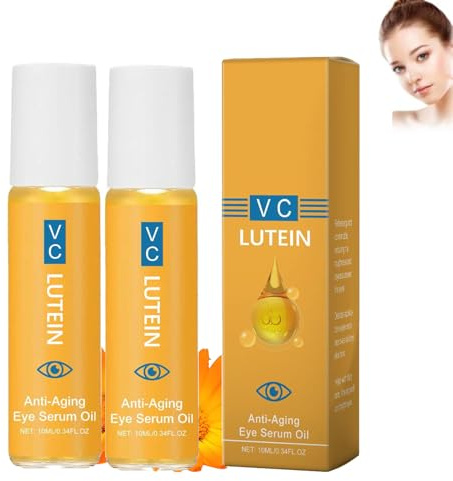 Lutein Anti-Falten Serum öl, Anti-Falten und Glättendes Augen-Serumöl, Anti-Aging-Augenserum Gegen Falten und Augenringe, Tränensäcke Entfernen, Lutein-Augenöl für Damen & Herren (10ml, 2pc)
