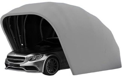 Mofgoe Garage Pieghevole Mobile, Tenda da Festa Portatile per Garage All'aperto, Garage Automatico Retrattile in Acciaio Inossidabile per Veicoli, Moto, Bici, Attrezzi,Semiautomatic,5.9 * 2.7 * 2.45m