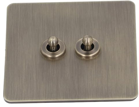 Interruptor de Palanca, Panel de Acero Inoxidable, Textura de Bronce Antiguo, AC250V, Multifuncional para Salas de Estar, Habitaciones, Oficinas