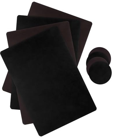 Luxshiny Tovagliette in Pu Nere Impermeabili Termoisolanti 8 Pezzi per Tavolo da Pranzo Decorativo