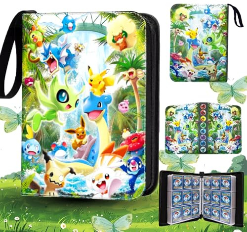 Album Cartas,Album Cromos 18 Bolsillos,50 Páginas Pueden Contener 900 Tarjetas,PU Transparente e Impermeable,para Tarjetas de Tamaño Estándar