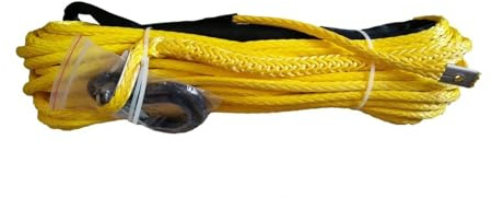 Cable de cabrestante sintético 14 mm x 40 m for vehículos Todoterreno, ATV, UTV, SUV y recuperación Fuerte Capacidad de Carga(Yellow)