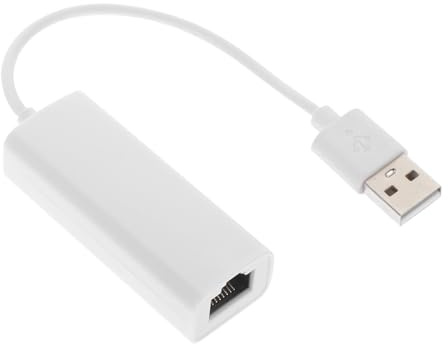 Adattatore di Rete USB 2.0 Ethernet 10/100mbps Rj-45 in Abs Bianco | Convertitore di Rete per Computer, Chip di Rete Potente, Piastra Termoconduttiva, Uso Pratico e Ritardi
