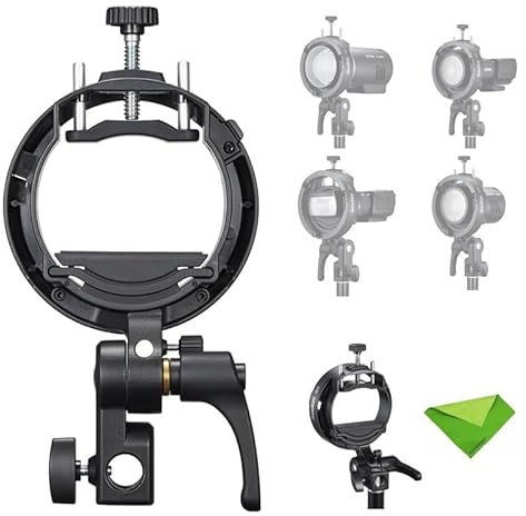 Godox S3 Speedlite Halterung (𝐒𝟐 𝐔𝐩𝐠𝐫𝐚𝐝𝐞 𝐕𝐞𝐫𝐬𝐢𝐨𝐧), mit Bowens Verschluss und Kaltschuh für Godox AD200Pro AD300Pro AD400Pro AD100Pro V1 V860III TT600, Blitzhalterung für Softbox Snoot