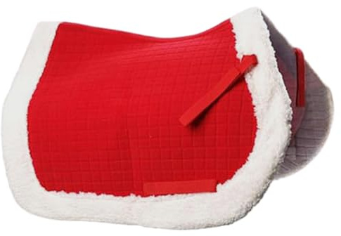 Grtheenumb Almohadilla para Silla de Montar a Pelo | Almohadilla a Pelo para Caballos, Navidad ergonómica roja Antideslizante Central Extra Gruesa para máximo Apoyo