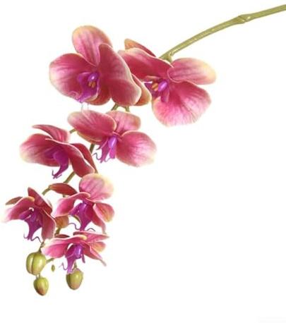Helilyco Orchidea artificiale Phalaenopsis con 7 teste per matrimonio decorazione casa giallo