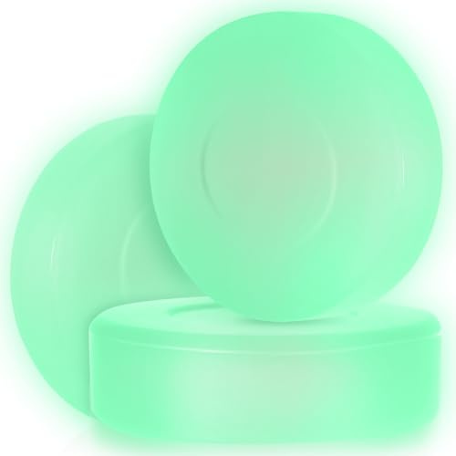 DECHOUS Stück Leuchtender 3 PVC aus Eishockeypuck für Training und Spiel | Selbstleuchtend, Sonnenlichtaufnahme, Mehr Stabilität, für Hockey und Skating, Hellgrün, Tägliche Nutzung