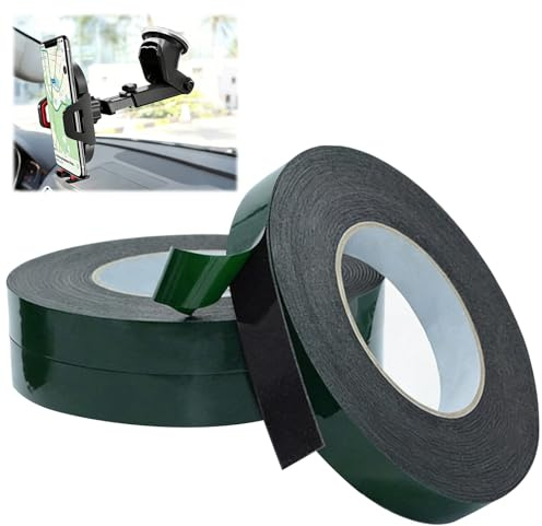 CloudWei SmartSelect 3Pack 30m x10mm 1mm Thk Double Sided Foam Tape, black tape,Automotive Number Plate Tape Waterproof Heat Resistant Strong Adhesive for Car Trims Number Plate LED Strips Home Decor