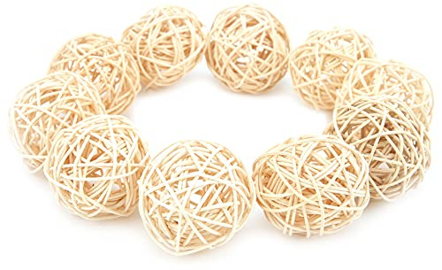 HEEPDD Boules Décoratives en Rotin en Osier, Matériel, Jouets à Mâcher pour Perruches et Perroquets, Taille de 5 Cm pour Le Plaisir et Les Fiançailles Boules Décoratives en Rotin en Osier,