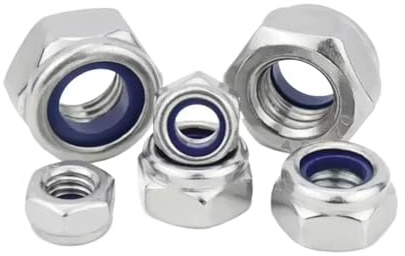 Écrou de blocage en Nylon en acier inoxydable UNC 304, 4#-40 6#-32 8#-32 10#-24 1/4-20 5/16-18 3/8-16 1/2-13, écrou hexagonal en Nylon autobloquant(10-24(10pcs))