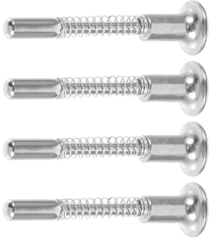 HOMOBABE 4 Piezas Pasador de Bloqueo Resorte para Cunas de Hierro Color Plata, Fácil de Usar y Resistente al Envejecimiento, Adecuado para Muebles y Puertas de Jaula