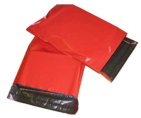 Versandtaschen, Kunststoff, stark, farbig, 50 Stück 30 x 41cm rot