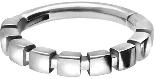 PIERCINGLINE Chirurgenstahl Segmentring Clicker BLOCK DESIGN Piercing Ring Nase Septum Ohr Helix Farb & Größenauswahl