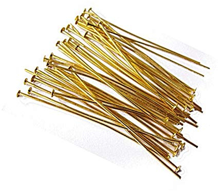 Perlin Kettelstifte, Nietstifte, 30mm x 0,7mm Kopfstifte 3cm Nadel Perlenstifte Gold Prismenstifte, Schmuckstifte 500 Stk