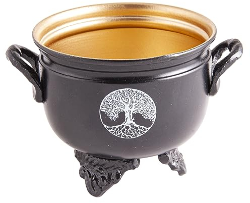 Berk KH-638 Räucherschale feuerfest *Lebensbaum* Cauldron Räuchergefäß aus leichtem Eisen für Weihrauch Räuchern & Smudge Schale für Salbei Räuchern