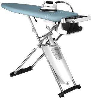 Laurastar S Pure Ironing System, Hygienic Steam Kills Bacteria, Viruses and Dust Mites, Active Board, Integrated Wheels, Removable Water Tank, Pearl Blue