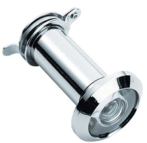 Loops External Door Peephole - Plastic Lens -180 Degree Viewing Angle- Polished Chrome | Exetrnal Door Security Furniture - Peephole Viewer - Recessed Viewing Lens Spyhole