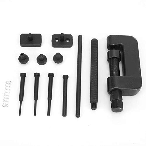 Kit de remachado de cadena para disyuntor de cadena, remachado de cadena con kit de herramientas de reparación, reparación de cadena de moto para moto