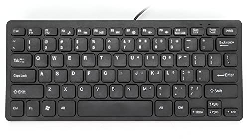 Sxhlseller Mini Clavier Filaire Portable 78 Touches, Clavier de Jeu étanche USB à Faible Bruit Plug Play Adapté pour Ordinateur Portable de Bureau à Domicile(Noir)