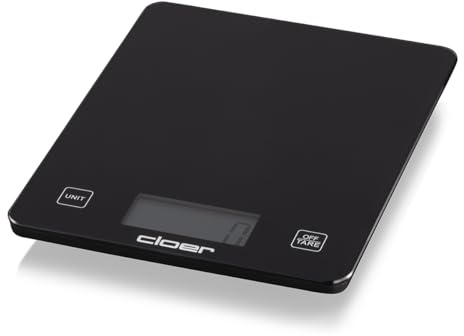 Cloer 6870 Digitale Küchenwaage für bis zu 10 kg, Zuwiegefunktion, Gewichtsmessung in 1g Schritten, Mengenangabe in Gramm, Milliliter oder Unze möglich, Glasoberfläche, LCD-Display, schwarz, Glas | Zuwiegefunktion, Gewichtsmessung in 1g Schritten, Mengenangabe in Gramm, Milliliter oder Unze, LCD-Display