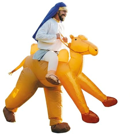 AirSuit® Disfraz de Camello Inflable | Traje Peculiar | Tamaño Adulto 160 a 190cm | Poliéster Cómodo | Resistente | Sistema de inflación Incluido | OriginalCup®