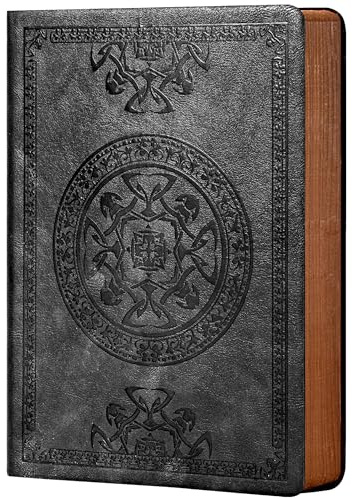 CAGIE Lined Journal for Men Soft Cover Notebook Leather Journals for Writing, 180 Lay Flat Vintage Mens Journal Personal Diary, 5.7'' X 8.3'', Black