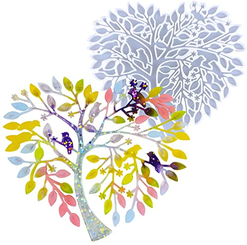 ATYUSVIC Tree of Life Resin Mold in Heart Shape, Large Silicone Mold for Epoxy Resin Casting, DIY Wall Hanging, Unique Home Decor Wall Art