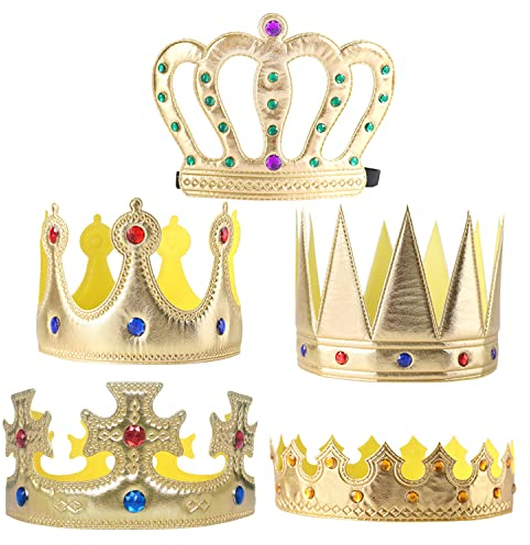 GMMG Corona da Re Per Bambino Compleanno Re Corone per Fancy Dress Festa di Compleanno(5 Pezzi)