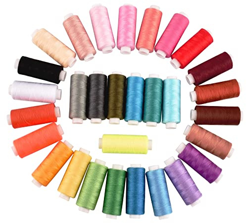 Sömtråd kit 30 färger polyester 250 meter varje spole sytråd broderi maskin tråd quiltning tråd för hand sömnad/maskin sömnad