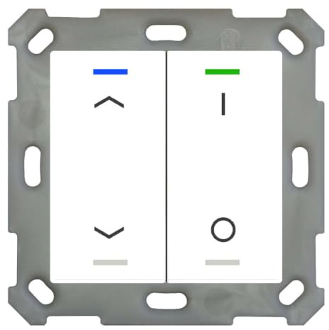 KNX Button Light 55, Double RGBW, Reinweiß glänzend, Jalousien, Schaltung