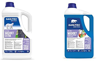 Detergente Liquido Lavatrice Supersgrassante per Sporco Ostinato - 5 kg & Washdet - Detergente Liquido per Bucato a Mano e in Lavatrice - Bianchi e Colorati - Orchidea Blu - 5,1 kg