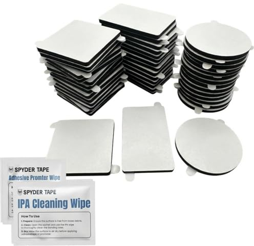 9448A Double Sided Sticky Pads Mixed Sizes Black 45pk – Heavy Duty Mounting Squares – Strong Adhesive Foam Pads for Walls, Mirrors, Picture Frames, Signs, Hooks, Sensors & Home Décor – No Nails No ...