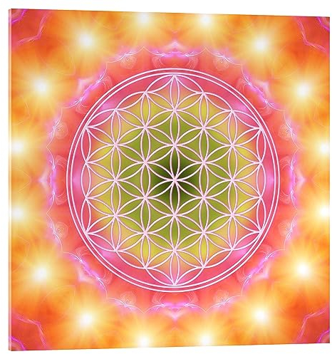 Posterlounge Blume des Lebens - Herzenergie Acrylglasbild von Dolphins DreamDesign 50 x 50 cm Wandbilder Wanddeko