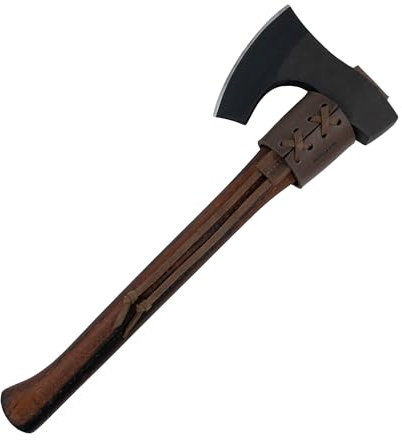 Valhalla Gear, Braided Axe Holder with Belt Loop, Tool Organizer, Camping, Cosplay, Lumberjack Outdoor Accessories, Full Grain Leather, Handmade, Bourbon Brown