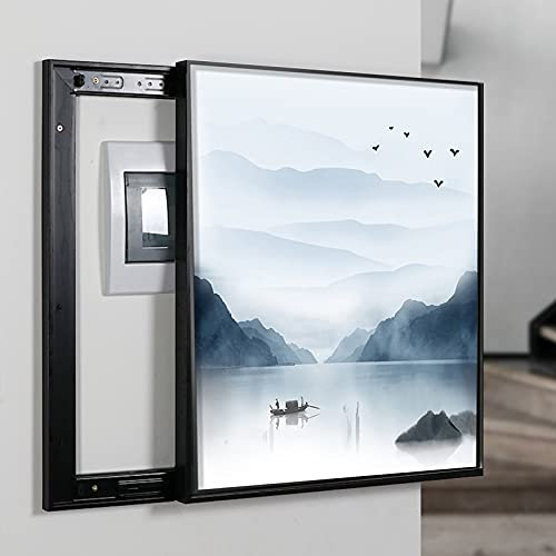Distribution Box Decorative Painting,Decorative Electrical Box counter Detachable Electric Meter Box Distribution Box Safe Switch Painting Hanging Decoration Hide Paintings, 40 X 50Cm,B,Right ( Color