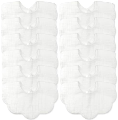 Baby Bibs Muslin Drool Drooling Teething Bibs 4-Layer Muslin Cotton for Baby Girl Boy Absorbent Soft Breathable